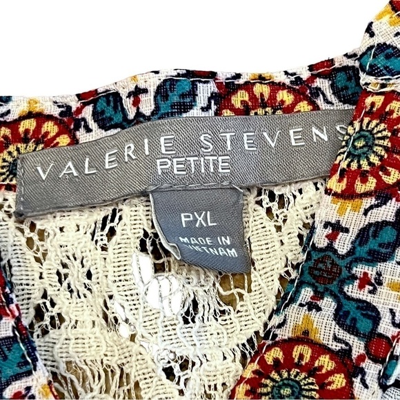 Valerie Stevens Womens Multicolor Sleeveless Lace Knit Back Boho Top, Sixe PXL. - Picture 6 of 15